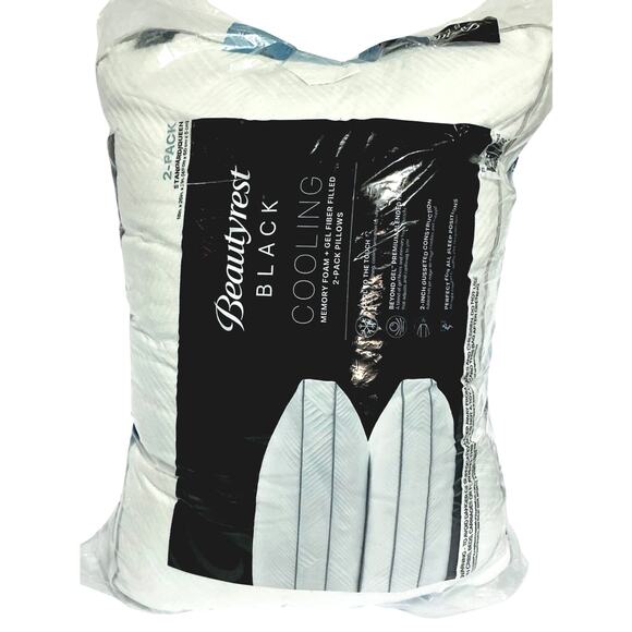 2Pack Beauty rest black Cooling Pillow - Picture 2 of 2
